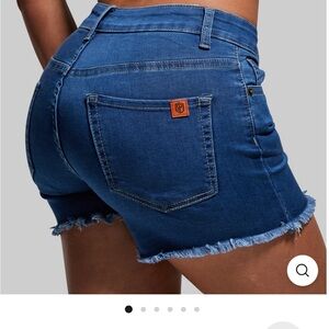 Born Primitive Blue Jean Shorts with Distressed Hem